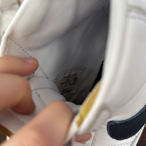 Nike Zoom Blazer Mid ISO SB Orange Label White/Navy Leather w/ Exposed Tongue - Picture 9 of 9